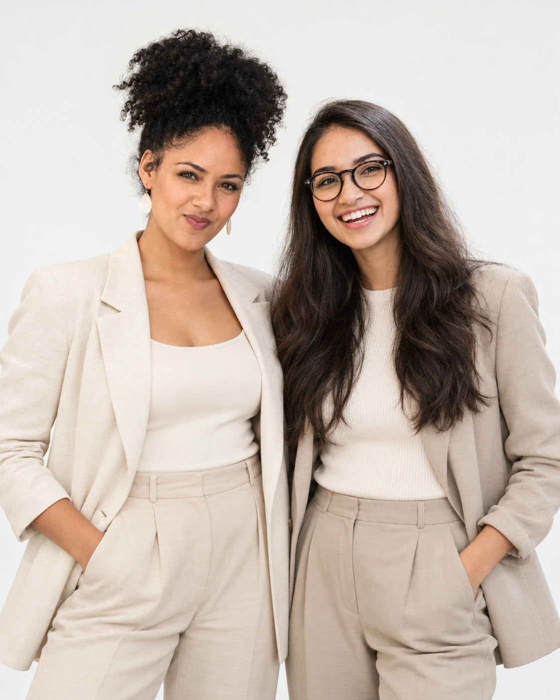 The two founders of The Facial Co. standing side by side