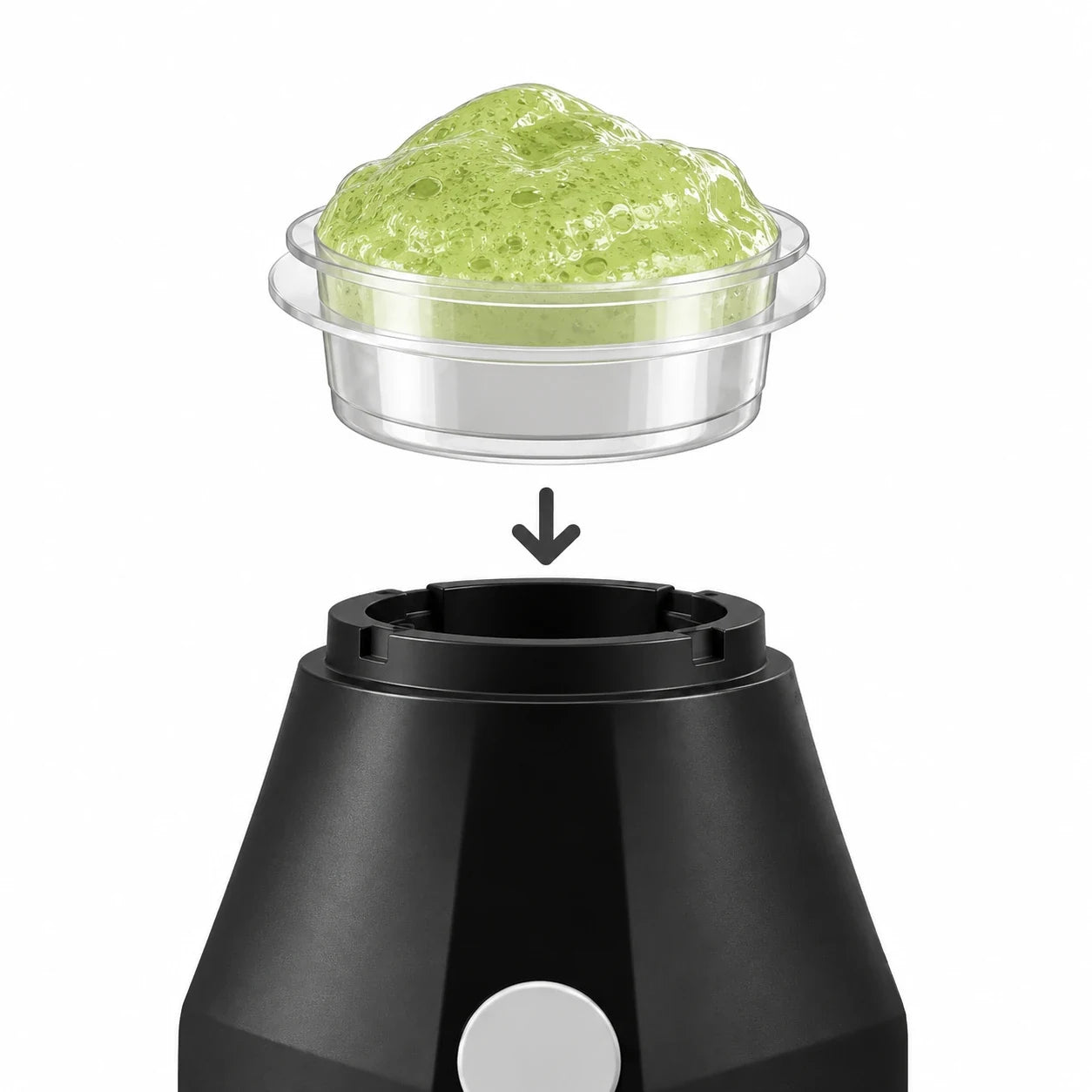A Pod with a green treatment being fitted onto the head of The Facial Pen